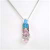 Silver Pendant w/ Created Opal, White & Pink CZ