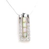 Silver Pendant w/ Inlay Created Opal & White CZ