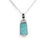 Silver Pendant w/ Inlay Created Opal & White CZ