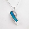 Silver Pendant with Inlay Created Opal