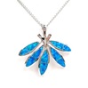 Silver Pendant with Inlay Created Opal