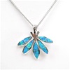 Silver Pendant with Inlay Created Opal