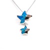Silver Pendant with Inlay Created Opal and White CZ