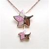 Silver Pendant (Rose Gold Plated) with Inlay Created Opal