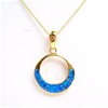 Silver Pendant (Gold Plated) w/ Inlay Created Opal
