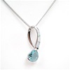 Silver Pendant with Created Opal & Blue Topaz