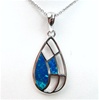 Silver Pendant w/ Inlay Created Opal