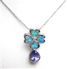 Silver Pendant with Created Opal & Tanzanite CZ