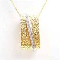 Silver Pendant (Gold Plated) w/ White CZ