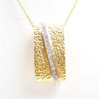 Silver Pendant (Gold Plated) w/ White CZ