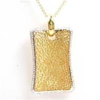 Silver Pendant (Gold Plated) w/ White CZ