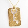 Silver Pendant (Gold Plated) w/ White CZ