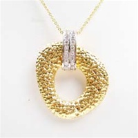 Silver Pendant (Gold Plated) w/ White CZ