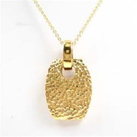 Silver Pendant (Gold Plated) w/ White CZ