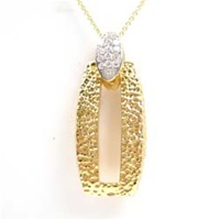 Silver Pendant (Gold Plated) w/ White CZ