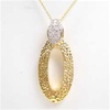 Silver Pendant (Gold Plated) w/ White CZ