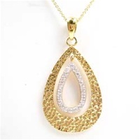 Silver Pendant (Gold Plated) w/ White CZ