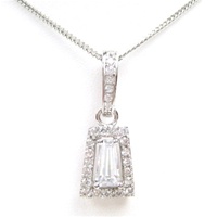 Silver Pendant (Rhodium Plated) w/ WhSilver Pendant (Rhodium Plated) w/ Wht CZ. 
Silver Pendant (Rhodium Plated) w/ Wht CZ.