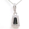 Silver Pendant (Rhodium Plated) w/ Wht  and Black CZ.