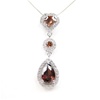 Silver Pendant (Rhodium Plated) w/ Smoky Topaz and White CZ