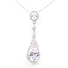 Silver Pendant (Rhodium Plated) w/ White CZ
