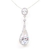 Silver Pendant (Rhodium Plated) w/ White CZ