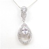 Silver Pendant (Rhodium Plated) w/ White CZ