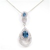 Silver Pendant (Rhodium Plated) w/ White CZ and Sapphire Crystal