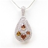 Silver Pendant (Rhodium Plated) w/ White and Smoky Topaz CZ