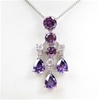 Silver Pendant w/ White and Amethyst CZ