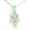 Silver Pendant (Rhodium Plated) w/ White and Jade CZ