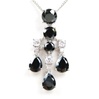 Silver Pendant (Rhodium Plated) w/ White and Onyx CZ