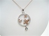 Silver Pendant (Rhodium and Rose Gold plated) w/ White CZ