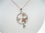 Silver Pendant (Rhodium and Rose Gold plated) w/ White CZ