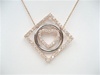 Silver Pendant (Rose Gold Plated & Rhodium Plated) W/ White CZ