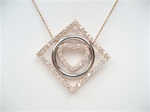 Silver Pendant (Rose Gold Plated & Rhodium Plated) W/ White CZ