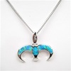 Silver Pendant with Inlay Created Opal