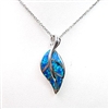 Silver Pendant with Inlay Created Opal