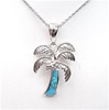 Silver Pendant with Inlay Created Opal