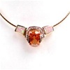 Silver Pendant (Rose Gold Plated) w/ Inlay Created Opal & Champagne CZ