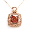 Silver Pendant (Rose Gold Plated) w/White CZ.