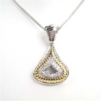 Silver Pendant W/ White CZ