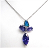 Silver Pendant with Created Opal & Tanzanite CZ