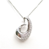 Silver Pendant with White CZ