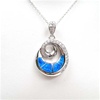 Silver Pendant with Inlay Created Opal & White CZ