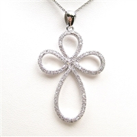 Silver Pendant with White CZ