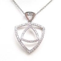 Silver Pendant with White CZ