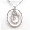 Silver Pendant with White CZ