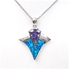 Silver Pendant with Inaly Created Opal, White & Tanzanite CZ