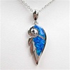 Silver Pendant w/ Inlay Created Opal